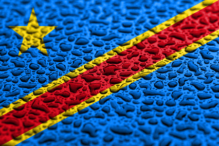 National flag of Democratic Republic of the Congo made of water drops. Background forecast concept.の写真素材