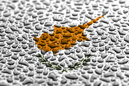 National flag of Cyprus made of water drops. Background forecast concept.の写真素材