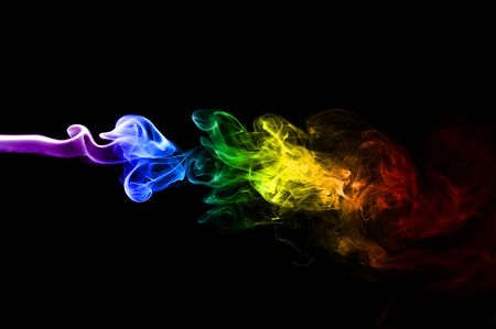 Abstract smoke wave, colorful mystical backgroundの写真素材