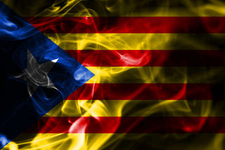 Catalonia smoke flag, dependent territory flagの写真素材