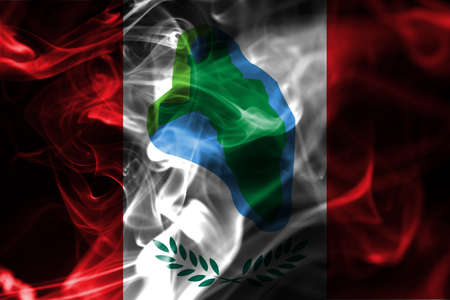 Cumberland Head city smoke flag, New York State, United States Of Americaの写真素材