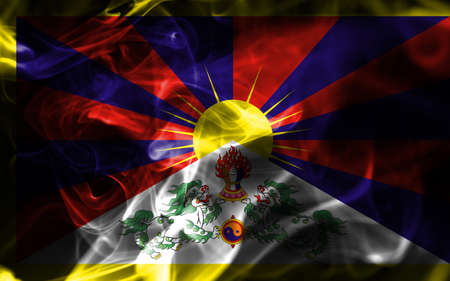 Tibet smoke flag, dependent territory flagの写真素材