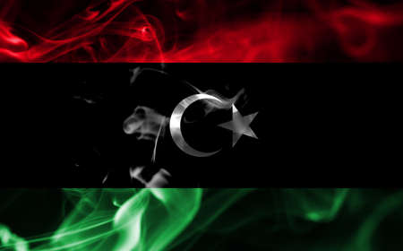 Libya smoke flagの写真素材