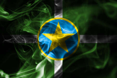 Jackson city smoke flag, Mississippi State, United States Of Americaの写真素材