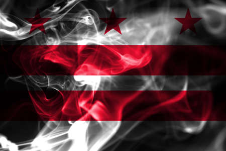 District of Columbia city smoke flag, Washington, Maryland and Virginia State, United States Of Americaの写真素材