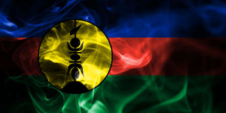FLNKS smoke flag, New Caledoniaの写真素材