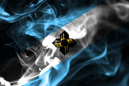 Madison city smoke flag, Wisconsin State, United States Of Americaの写真素材