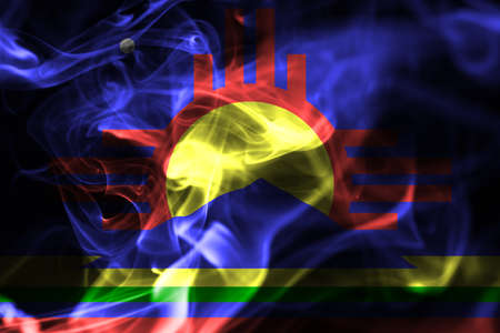 Roswell city smoke flag, New Mexico State, United States Of Americaの写真素材