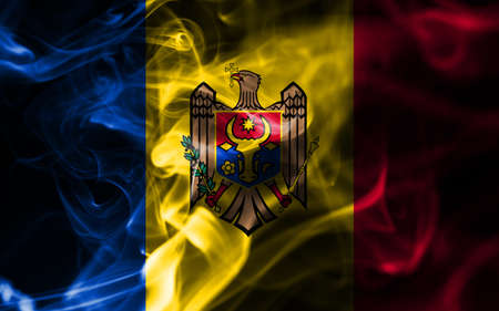 Moldova smoke flagの写真素材