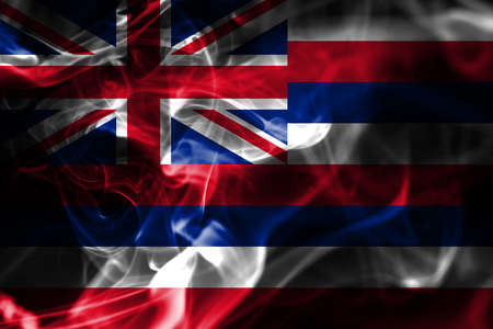 Hawaii state smoke flag, United States Of Americaの写真素材