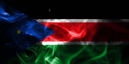 South Sudan smoke flagの写真素材