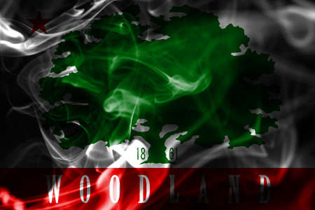 Woodland city smoke flag, California State, United States Of Americaの写真素材