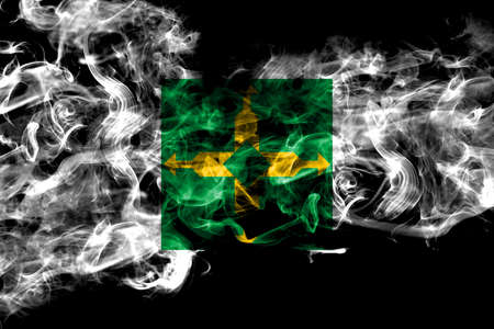 Brazil states, Distrito Federal smoke flag isolated on black backgroundの写真素材
