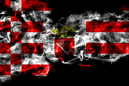 Germany, German, Bremen smoke flag isolated on black backgroundの写真素材