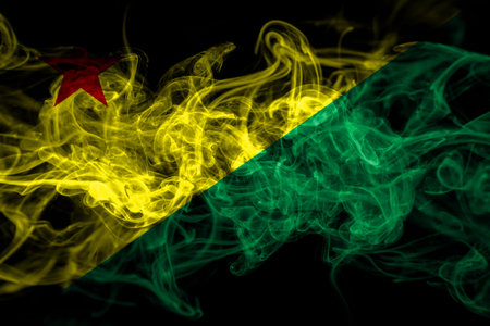 Brazil states Acre smoke flag isolated on black background
