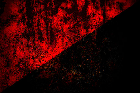Anarchist, Anarcho, Syndicalist, Communist, Socialist flag on grunge metal background texture with...