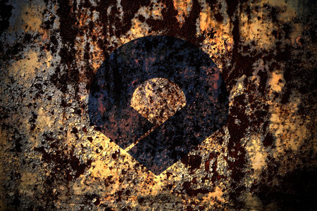 Japan, Japanese, Wakayama Prefecture flag on grunge metal background texture with scratches and...