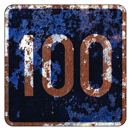 Old grunge EU road sign Indication sign - Advisory speedの写真素材