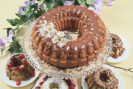 Decorated Christmas cakeの写真素材