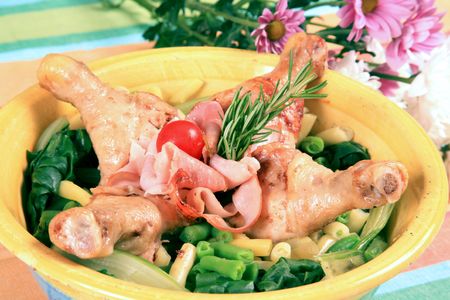 Chicken drumstick in vegetables 2の写真素材