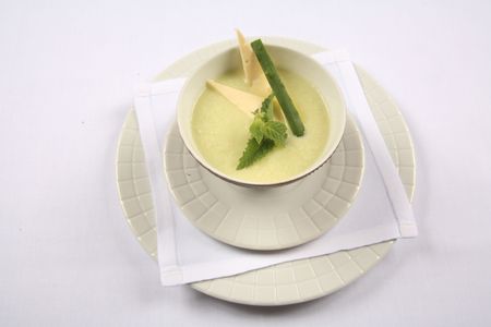 Cucumber soup with cheeseの写真素材