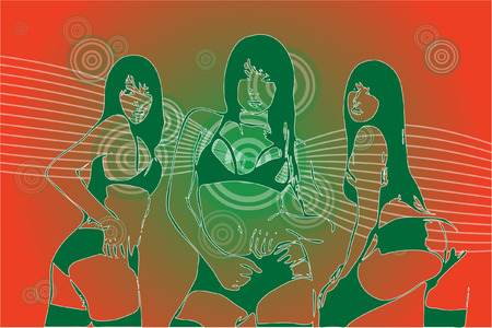 70 Girlsのイラスト素材