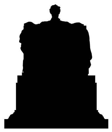 Abraham Lincoln Black Vector Silhouette Illustrationのイラスト素材