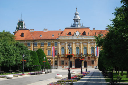 The City Hall in Sombor, Serbia - June 13, 2020.のeditorial素材