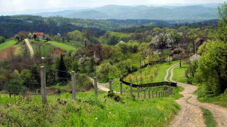 Panorama of the Jadar river valley in western Serbia near the town of Loznica.
Jadar is a unique, world-class lithium-borate deposit near the town of Loznica in western Serbia and is located on the doorstep of the European Union, one of the fastest growing electric vehicle markets in the world.の写真素材