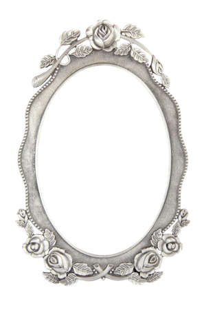 The carved Silver frame for pictures or photosの写真素材