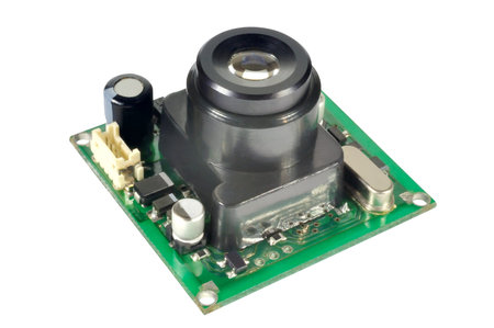 Module miniature digital video camera against white background