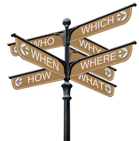 Black pillar with brown information signs on white backgroundの写真素材