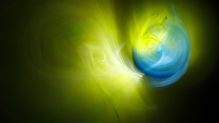 Eclipse alien sun. Lights and smoke. Abstract image. Fractal Wallpaper on your desktop. Format 16: 9 for widescreen monitors. Digital artwork for creative graphic design.の写真素材