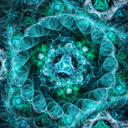 Bouquet exotic fractal flowers.