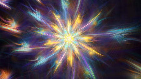 Shining brightest stars. Exotic flower.
