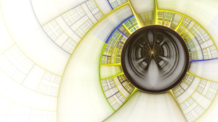 3D surreal illustration. Sacred geometry. Mysterious psychedelic relaxation pattern. Fractal abstract texture. Digital artwork graphic astrology magicの写真素材