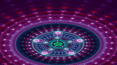 Arena. Stadium. Circles. 3D surreal illustration. Sacred geometry. Mysterious psychedelic relaxation pattern. Fractal abstract texture. Digital artwork graphic astrology magicの写真素材