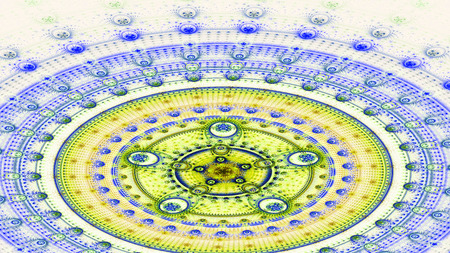 Arena. Stadium. Circles. 3D surreal illustration. Sacred geometry. Mysterious psychedelic relaxation pattern. Fractal abstract texture. Digital artwork graphic astrology magicの写真素材