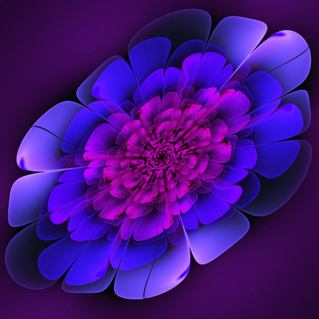 Space exotic flower. 3D surreal illustration. Sacred geometry. Mysterious psychedelic relaxation pattern. Fractal abstract texture. Digital artwork graphic astrology magicの写真素材