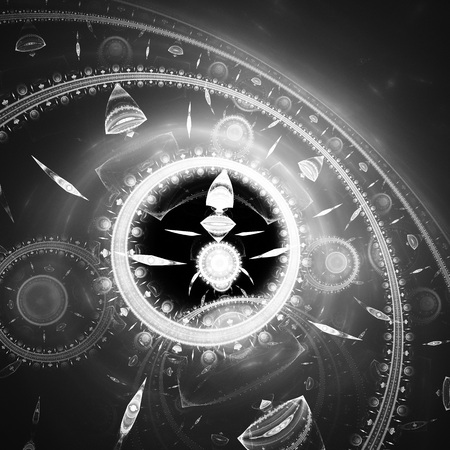 3D surreal illustration. Sacred geometry. Mysterious psychedelic relaxation pattern. Fractal abstract texture. Digital artwork graphic astrology magicの写真素材