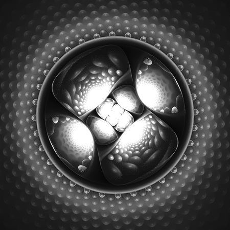 3D surreal illustration. Sacred geometry. Mysterious psychedelic relaxation pattern. Fractal abstract texture. Digital artwork graphic astrology magicの写真素材