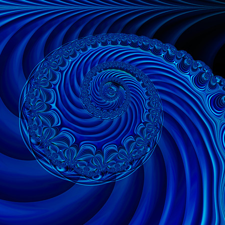 Endless spiral. 3D surreal illustration. Sacred geometry. Mysterious psychedelic relaxation pattern. Fractal abstract texture. Digital artwork graphic astrology magicの写真素材
