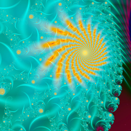 3D surreal illustration. Sacred geometry. Mysterious psychedelic relaxation pattern. Fractal abstract texture. Digital artwork graphic astrology magicの写真素材