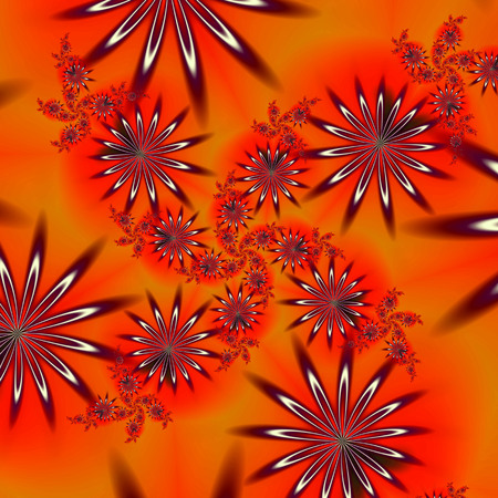 3D surreal illustration. Sacred geometry. Mysterious psychedelic relaxation pattern. Fractal abstract texture.の写真素材