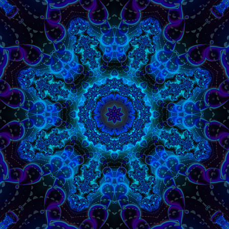 3D surreal illustration. Sacred geometry. Mysterious psychedelic relaxation pattern. Fractal abstract texture. Digital artwork graphic astrology magicの写真素材