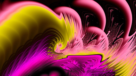 Neon glow. Iridescent palette. 3D surreal illustration. Sacred geometry. Mysterious psychedelic relaxation pattern. Fractal abstract texture. Digital artwork graphic astrology magicの写真素材