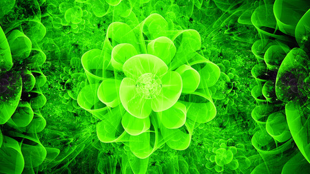 Flower Universe.Abstract fractal shapes. Fantasy colorful chaotic fractal texture. 3D rendering illustration pattern.の写真素材