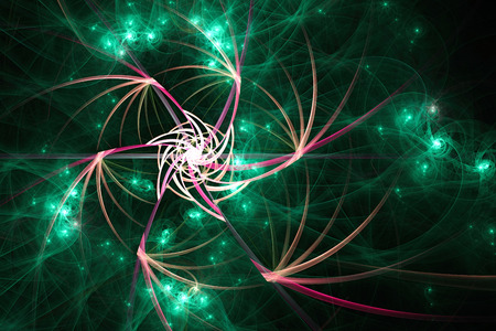 Abstract fractal shapes. Fantasy colorful chaotic fractal texture. 3D rendering illustration pattern.の写真素材