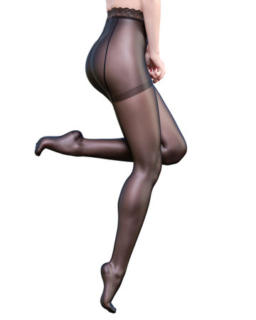 Beautiful long slender sexy female legs black nylon pantyhose.Intimate underwear collection...