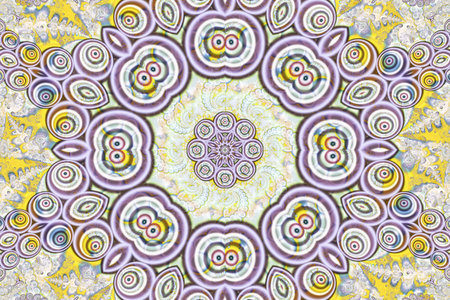 Abstract fractal art background illustration space geometry. Background consists of fractal multicolor texture and suitable for use in projects imagination, creativity and design.の写真素材